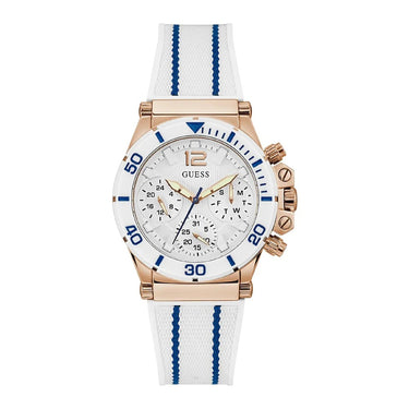 Guess Damen Armbanduhr Co-Pilot ECO-FRIENDLY weiß/roségoldfarben GW0406L2 38 mm